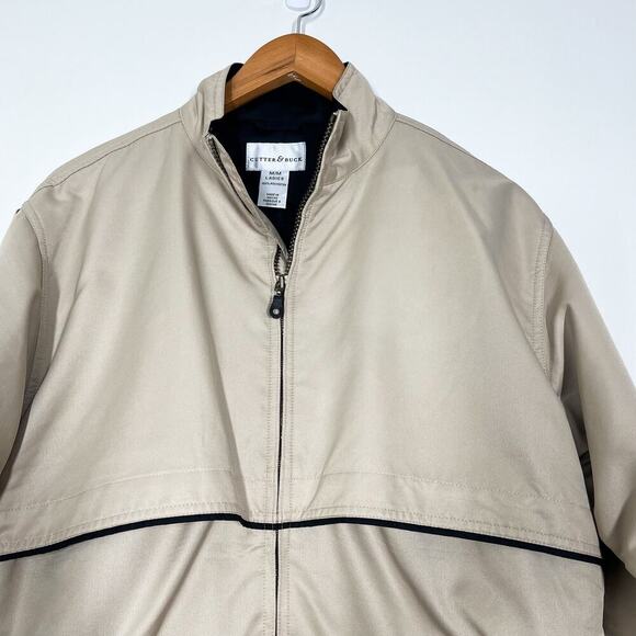 Cutter & Buck Ladies Golf Windbreaker Jacket Sz M Beige Front Zip Casual Outdoor - Picture 4 of 12